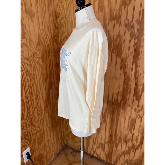 Princess Polly T-Shirt Pullover Top Sunday Funday Long Sleeve Cream Cotton Sz 4 - Picture 3 of 9